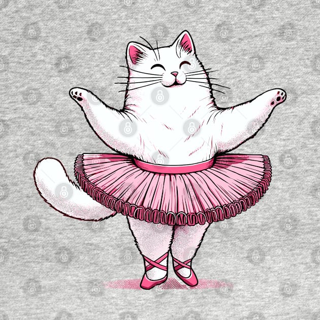 Cute Cat in Tutu Ballet Dancing Funny Ballet by KsuAnn